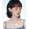Blue crescent-shaped earrings with a light luxury, niche and high-end feel, exaggerated earrings, unique seaside vacation style, silver needle earrings for women details Picture
